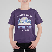 Christmas T Shirt For Kid There's Snow Better Time To Read Winter Book Lover - Wonder Print Shop