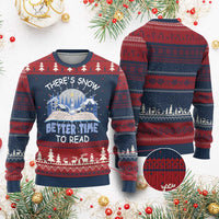 Christmas Book Lover Ugly Christmas Sweater There's Snow Better Time To Read - Wonder Print Shop