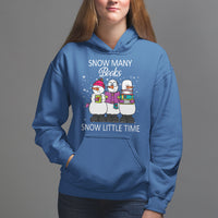 Christmas Hoodie Snow Many Books Snow Little Time Winter Bookworm - Wonder Print Shop