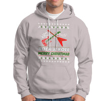 Rock And Roll Merry Christmas Electric Guitar Hoodie - Wonder Print Shop