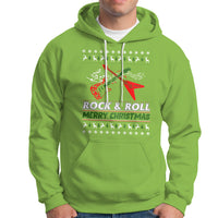 Rock And Roll Merry Christmas Electric Guitar Hoodie - Wonder Print Shop