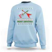 Rock And Roll Merry Christmas Electric Guitar Sweatshirt - Wonder Print Shop