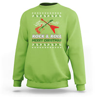 Rock And Roll Merry Christmas Electric Guitar Sweatshirt - Wonder Print Shop