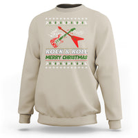 Rock And Roll Merry Christmas Electric Guitar Sweatshirt - Wonder Print Shop