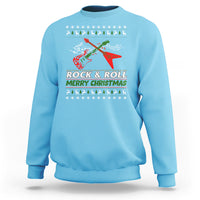 Rock And Roll Merry Christmas Electric Guitar Sweatshirt - Wonder Print Shop
