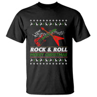 Rock And Roll Merry Christmas Electric Guitar T Shirt - Wonder Print Shop