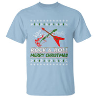 Rock And Roll Merry Christmas Electric Guitar T Shirt - Wonder Print Shop