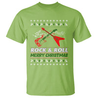 Rock And Roll Merry Christmas Electric Guitar T Shirt - Wonder Print Shop