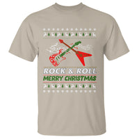 Rock And Roll Merry Christmas Electric Guitar T Shirt - Wonder Print Shop