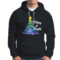 Merry And Bright Colorful Christmas Tree Xmas Holiday Hoodie - Wonder Print Shop