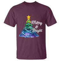 Merry And Bright Colorful Christmas Tree Xmas Holiday T Shirt - Wonder Print Shop