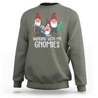 Hanging With My Gnomies Funny Christmas Garden Gnome Sweatshirt - Wonder Print Shop