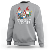 Hanging With My Gnomies Funny Christmas Garden Gnome Sweatshirt - Wonder Print Shop