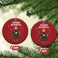 Funny Xmas Christmas Ornament Baaah Humbug Black Sheep Christmas Tree - Wonder Print Shop