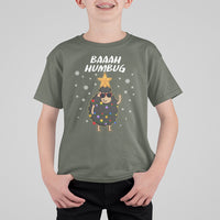 Baaah Humbug Funny Sheep Anti Christmas Lights T Shirt For Kid - Wonder Print Shop