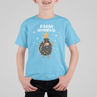 Baaah Humbug Funny Sheep Anti Christmas Lights T Shirt For Kid - Wonder Print Shop