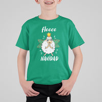 Fleece Navidad Cute Sheep Christmas Lights T Shirt For Kid - Wonder Print Shop