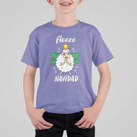 Fleece Navidad Cute Sheep Christmas Lights T Shirt For Kid - Wonder Print Shop