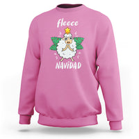 Fleece Navidad Cute Sheep Christmas Lights Sweatshirt - Wonder Print Shop