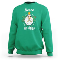 Fleece Navidad Cute Sheep Christmas Lights Sweatshirt - Wonder Print Shop