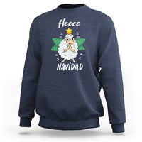 Fleece Navidad Cute Sheep Christmas Lights Sweatshirt - Wonder Print Shop