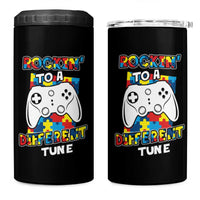Autism Awareness 4 in 1 Can Cooler Tumbler Rocking To A Different Tune Autistic Gamer