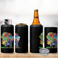Autism Awareness 4 in 1 Can Cooler Tumbler Embrace Differences Puzzle Dinosaur