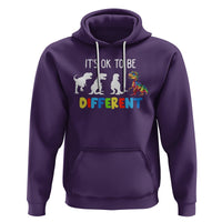 Autism Awareness Hoodie It's Ok To Be Different Puzzle Dinosaur - Wonder Print Shop