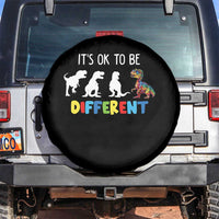 Autism Awareness Spare Tire Cover It's Ok To Be Different Puzzle Dinosaur