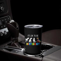 Autism Awareness Tumbler Cup It's Ok To Be Different Puzzle Dinosaur