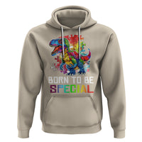 Autism Awareness Hoodie Born To Be Special Rainbow Puzzle Dinosaur - Wonder Print Shop