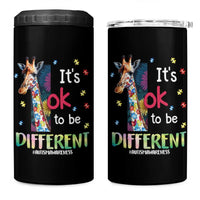 Autism Awareness 4 in 1 Can Cooler Tumbler It's Ok To Be Different Puzzle Giraffe