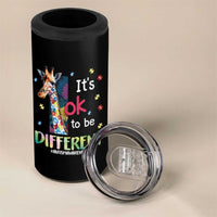 Autism Awareness 4 in 1 Can Cooler Tumbler It's Ok To Be Different Puzzle Giraffe