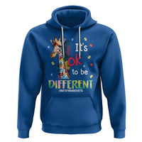 Autism Awareness Hoodie It's Ok To Be Different Puzzle Giraffe - Wonder Print Shop