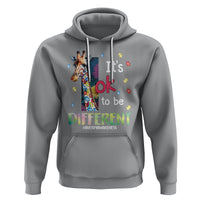 Autism Awareness Hoodie It's Ok To Be Different Puzzle Giraffe - Wonder Print Shop