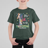 Autism Awareness T Shirt For Kid It's Ok To Be Different Puzzle Giraffe - Wonder Print Shop