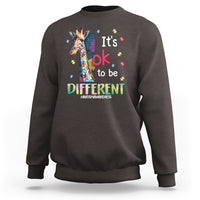 Autism Awareness Sweatshirt It's Ok To Be Different Puzzle Giraffe - Wonder Print Shop