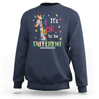 Autism Awareness Sweatshirt It's Ok To Be Different Puzzle Giraffe - Wonder Print Shop