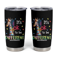 Autism Awareness Tumbler Cup It's Ok To Be Different Puzzle Giraffe