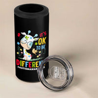 Autism Awareness 4 in 1 Can Cooler Tumbler It's Ok To Be Different Cute Puzzle Giraffe