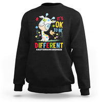 Autism Awareness Sweatshirt It's Ok To Be Different Cute Puzzle Giraffe - Wonder Print Shop