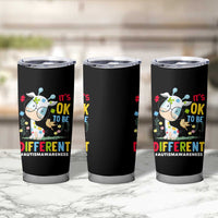 Autism Awareness Tumbler Cup It's Ok To Be Different Cute Puzzle Giraffe