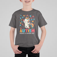 Autism Awareness T Shirt For Kid Puzzle Unicorn Dancing To A Different Beat - Wonder Print Shop