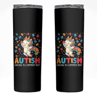 Autism Awareness Skinny Tumbler Puzzle Unicorn Dancing To A Different Beat