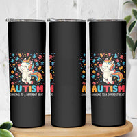 Autism Awareness Skinny Tumbler Puzzle Unicorn Dancing To A Different Beat
