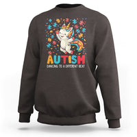 Autism Awareness Sweatshirt Puzzle Unicorn Dancing To A Different Beat - Wonder Print Shop