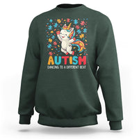 Autism Awareness Sweatshirt Puzzle Unicorn Dancing To A Different Beat - Wonder Print Shop