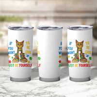 Autism Awareness Tumbler Cup Funny Cat If You Want To Be Cool Just Be Yourself Puzzle Shoe