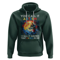 Autism Awareness Hoodie You Call It Autism I Call It Having That Dawg In Me Wolf Puzzle Moon - Wonder Print Shop