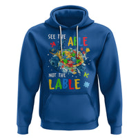 Autism Awareness Hoodie See The Able Not The Label Puzzle Sea Turtle - Wonder Print Shop